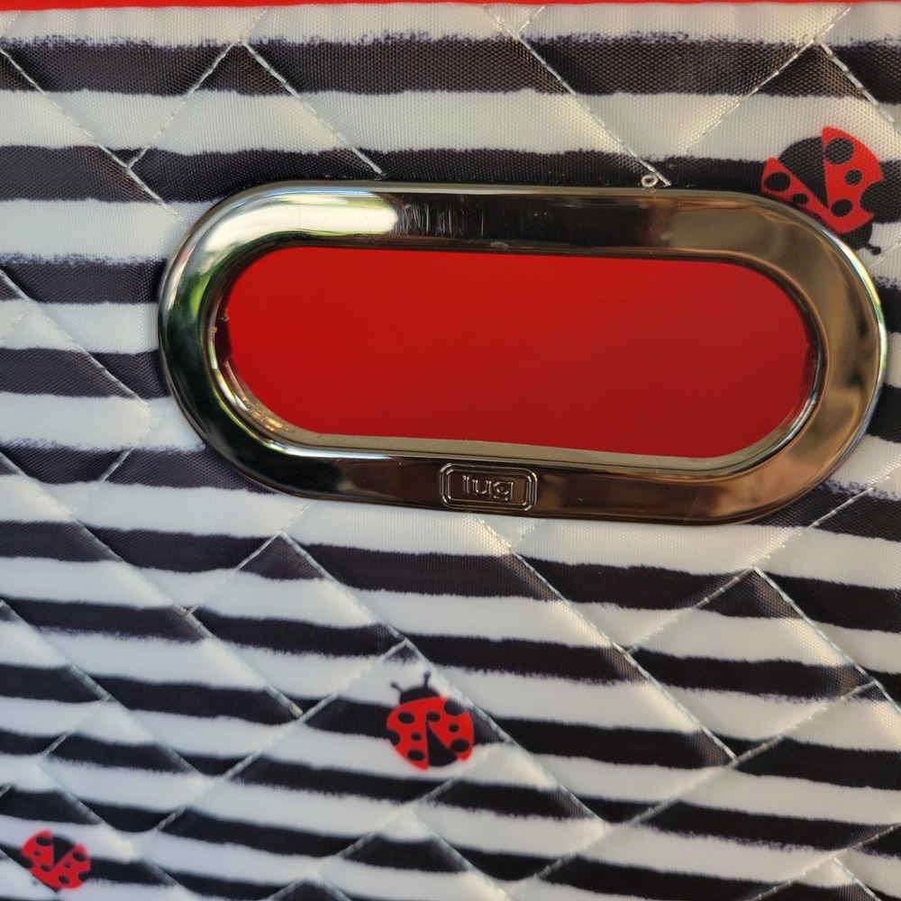 LUG Flatbed 2 Collapsible Multi-Purpose Organizer Ladybugs Striped 22X12 NEW - Picture 10 of 16